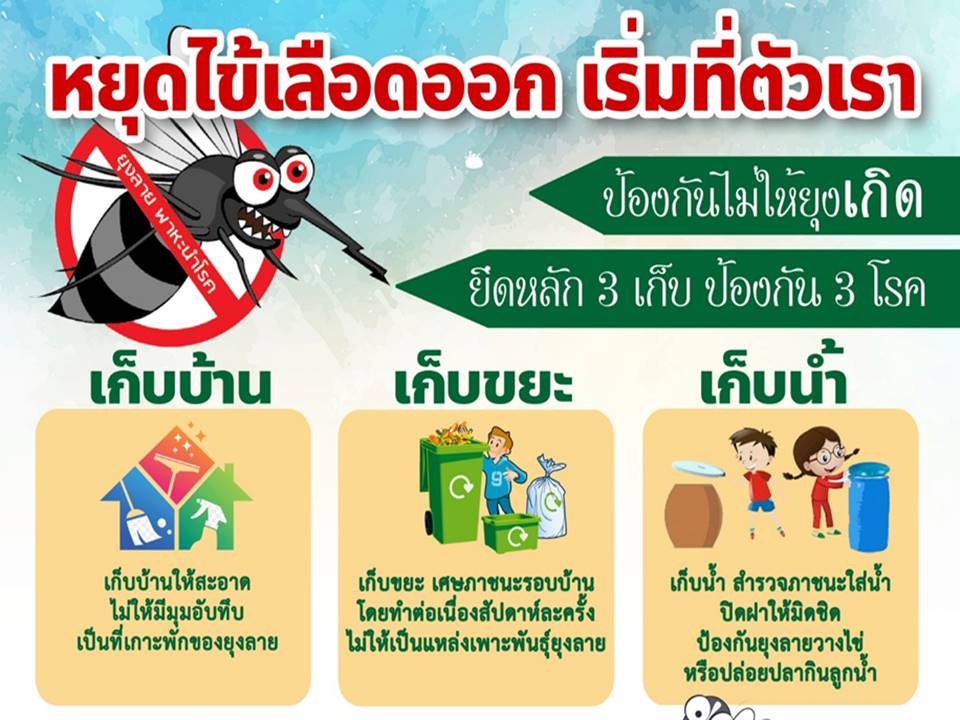 3 เก็บ ป้องกันลูกน้ำยุงลาย