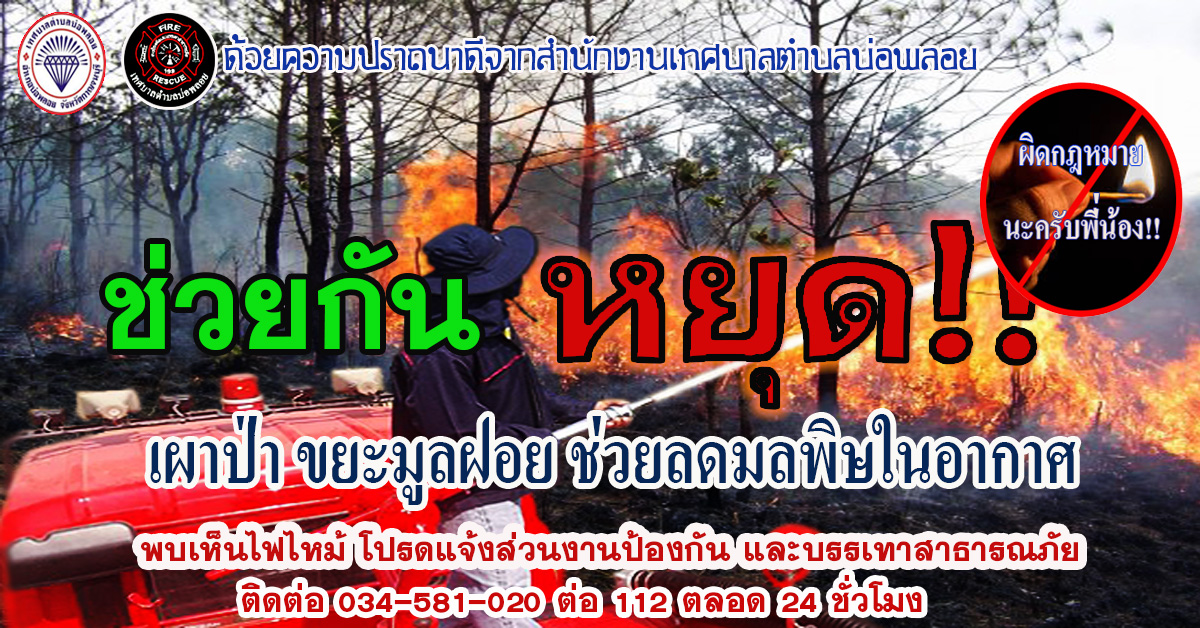 หยุดเผาหยุดทำลาย ผิดกฎหมายถูกดำเนินคดี