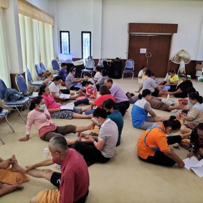 โครงการฝึกอบรมอาชีพแก่ประชาชน (ทต.บ่อพลอย)หลักสูตร นวดไทยเพื่อสุขภาพ (นวดเท้า)